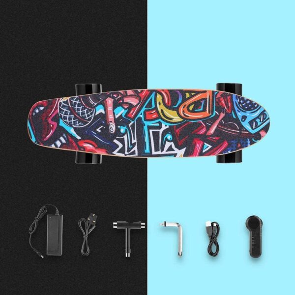 Casulo 25,4 '' Skateboard Électrique avec Télécommande sans Fil, Planche à roulettes Électrique Vitesse de Maximale de 20 km/h, Moteur de 350 W – Image 4