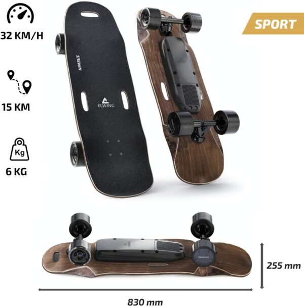 Elwing Boards - Skateboard Électrique Modulable - Powerkit Nimbus - Moteur Simple ou Double - Batterie Standard ou Longue Durée - IP65 É – Image 6