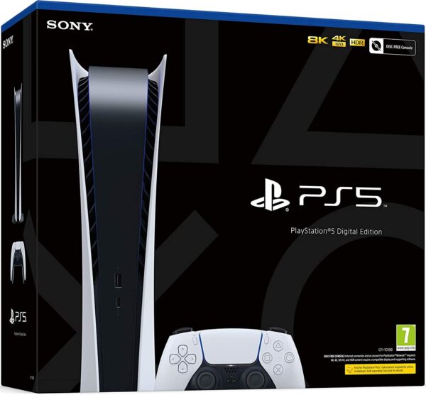 Sony PlayStation 5 Digital Edition,manette Sans Fil DualSense, Couleur : Blanche – Image 6