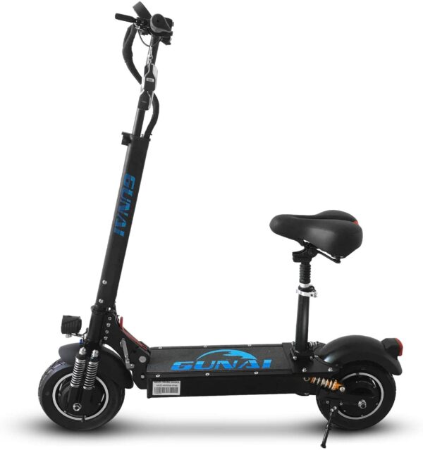 GUNAI Trottinette électrique 10 Pouces 2000W Scooter électriques Adulte Pliable Batterie au Lithium 52V 23.4AH avec Freins à Double Disque LED Lumière et HD Display(Noir)