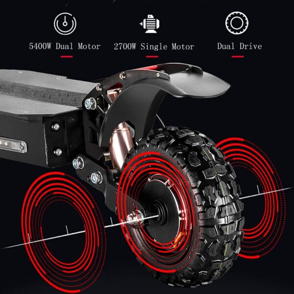 GUNAI Scooter électrique 5600W Double Moteur Double Suspension 85 km/h Scooter de Transport Pliable Pneu Tout-Terrain de 11 Pouces avec siège 60V32Ah Batterie Convient aux Amateurs de Tout-Terrain – Image 8