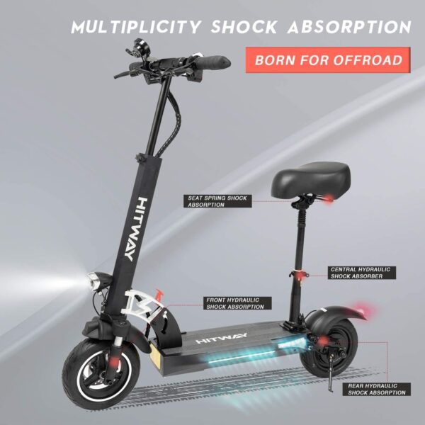HITWAY Trottinette Électrique Adulte, 800W Moteur Trottinette Adulte Pliable 45 km/h, Scooter Electrique Adulte avec Roues de 10 Pouces, Longue portée 40 km – Image 2